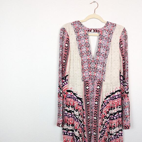 Free People Tegan Border Printed Flare Sleeve Mini Dress - Picture 3 of 13
